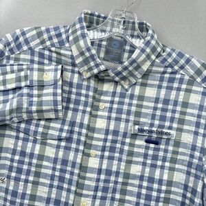 Vineyard Vines Harbor Shirt Mens Medium Plaid Button Up Long Sleeve Outdoor